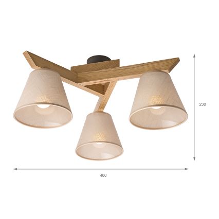 Brilagi - LED  Anbauleuchte ANTHONY 3xE14/40W/230V Eiche/beige