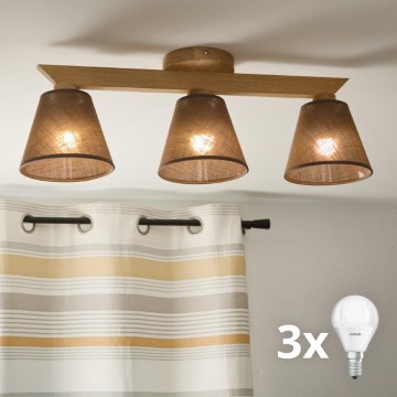 Brilagi - LED  Anbauleuchte ANTHONY 3xE14/40W/230V Eiche/braun