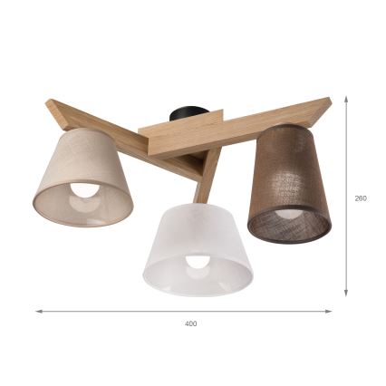 Brilagi - LED  Anbauleuchte ANTHONY 3xE14/40W/230V Eiche