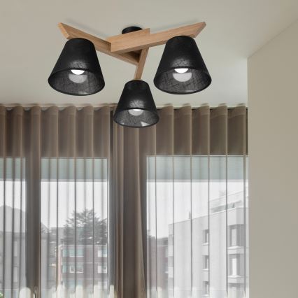 Brilagi - LED  Anbauleuchte ANTHONY 3xE14/40W/230V Eiche/schwarz