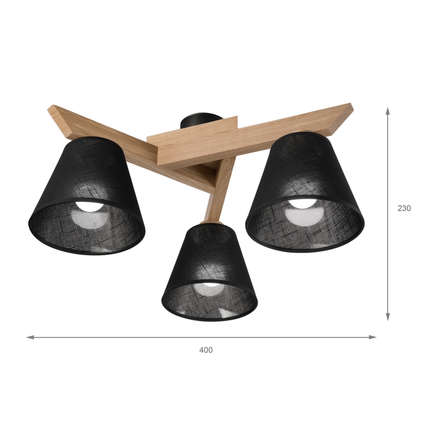 Brilagi - LED  Anbauleuchte ANTHONY 3xE14/40W/230V Eiche/schwarz