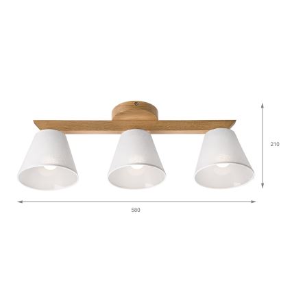 Brilagi - LED  Anbauleuchte ANTHONY 3xE14/40W/230V Eiche/weiß