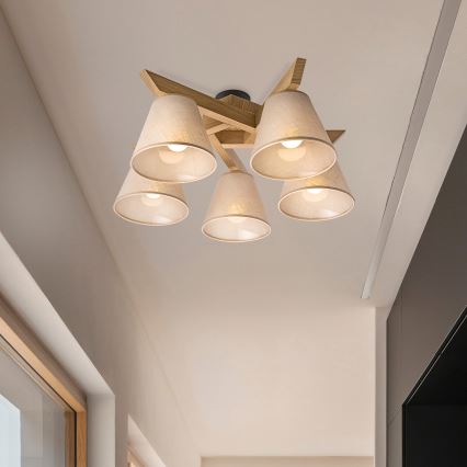 Brilagi - LED  Anbauleuchte ANTHONY 5xE14/40W/230V Eiche/beige