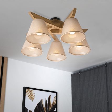 Brilagi - LED  Anbauleuchte ANTHONY 5xE14/40W/230V Eiche/beige