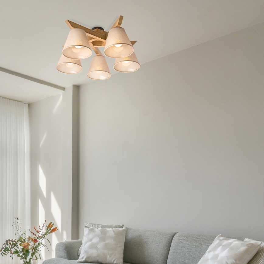 Brilagi - LED  Anbauleuchte ANTHONY 5xE14/40W/230V Eiche/beige