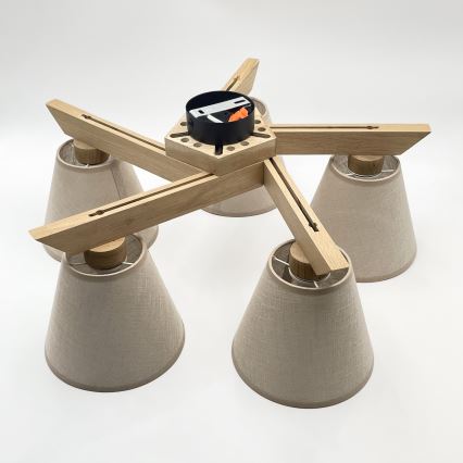 Brilagi - LED  Anbauleuchte ANTHONY 5xE14/40W/230V Eiche/beige