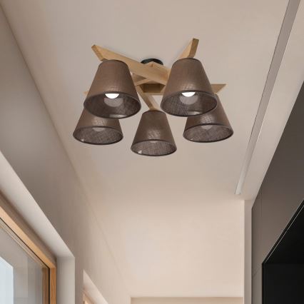 Brilagi - LED  Anbauleuchte ANTHONY 5xE14/40W/230V Eiche/braun