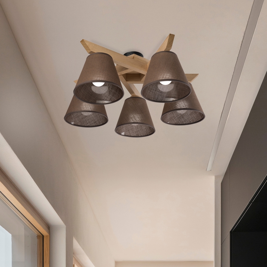 Brilagi - LED  Anbauleuchte ANTHONY 5xE14/40W/230V Eiche/braun