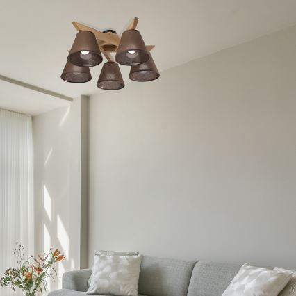 Brilagi - LED  Anbauleuchte ANTHONY 5xE14/40W/230V Eiche/braun