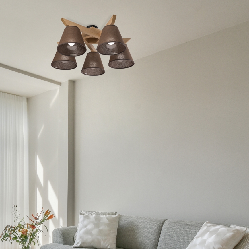 Brilagi - LED  Anbauleuchte ANTHONY 5xE14/40W/230V Eiche/braun