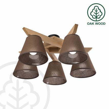 Brilagi - LED  Anbauleuchte ANTHONY 5xE14/40W/230V Eiche/braun