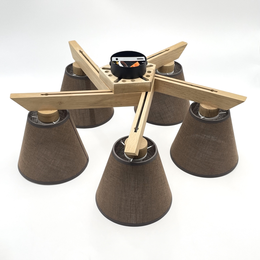 Brilagi - LED  Anbauleuchte ANTHONY 5xE14/40W/230V Eiche/braun