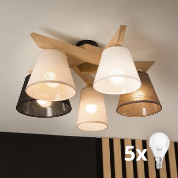 Brilagi - LED  Anbauleuchte ANTHONY 5xE14/40W/230V Eiche