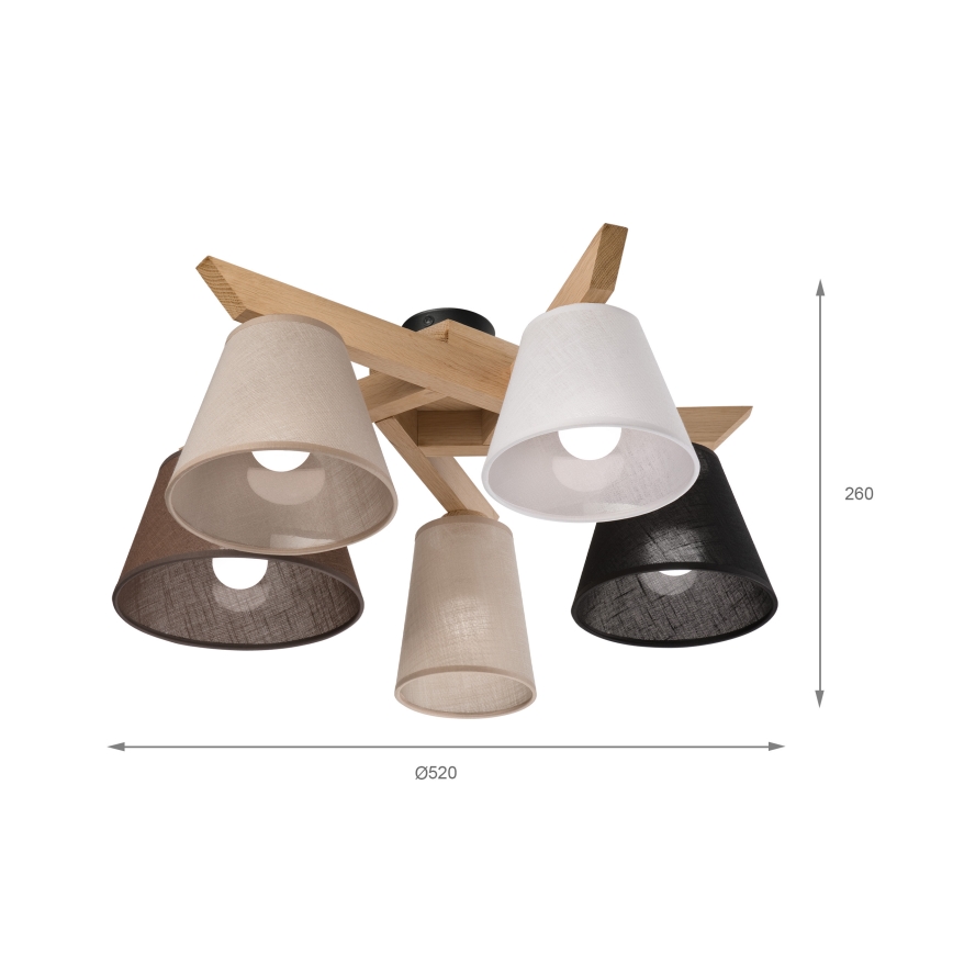 Brilagi - LED  Anbauleuchte ANTHONY 5xE14/40W/230V Eiche