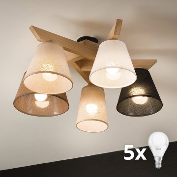 Brilagi - LED  Anbauleuchte ANTHONY 5xE14/40W/230V Eiche