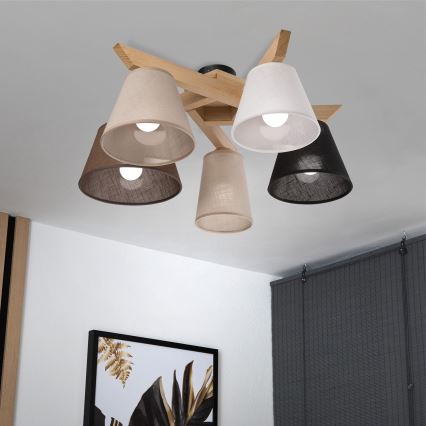 Brilagi - LED  Anbauleuchte ANTHONY 5xE14/40W/230V Eiche