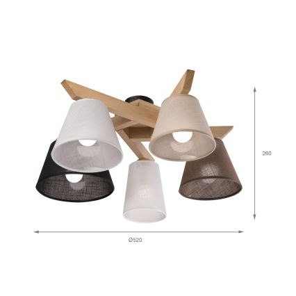 Brilagi - LED  Anbauleuchte ANTHONY 5xE14/40W/230V Eiche