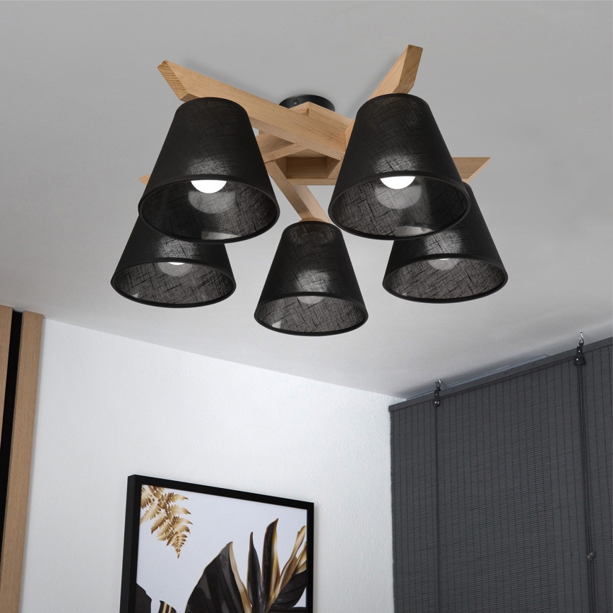 Brilagi - LED  Anbauleuchte ANTHONY 5xE14/40W/230V Eiche/schwarz