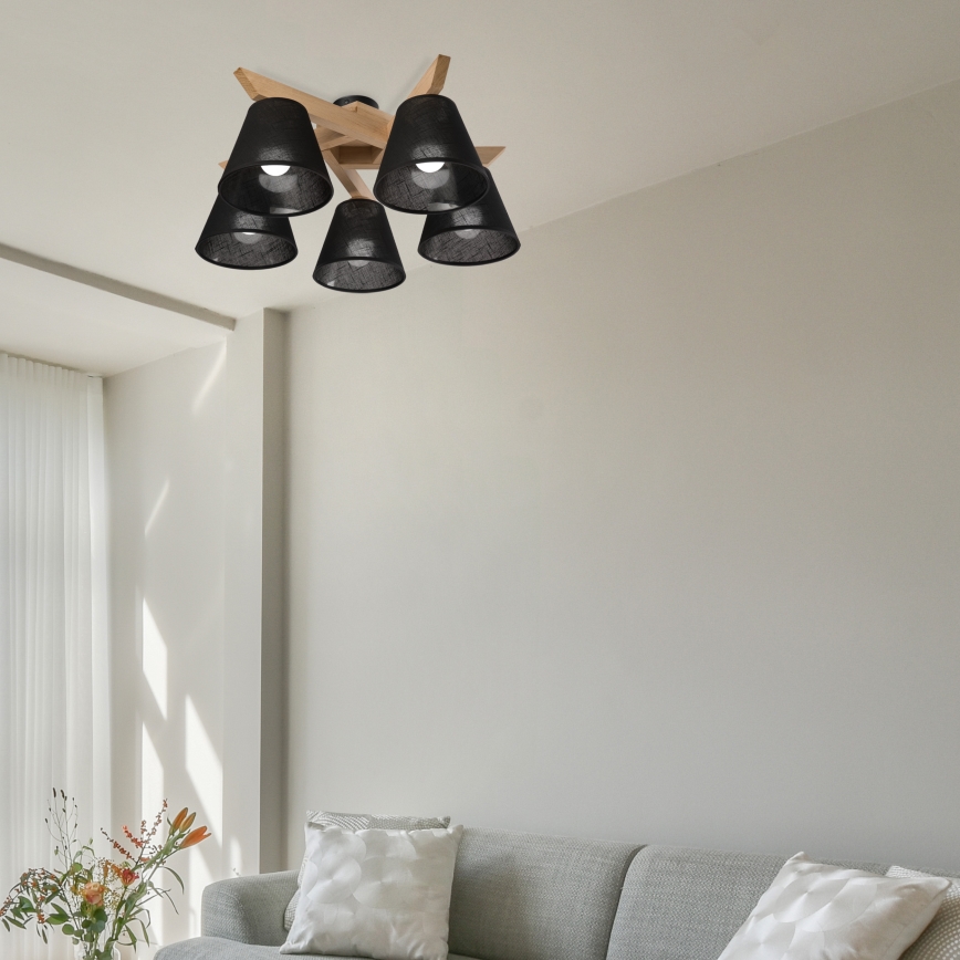 Brilagi - LED  Anbauleuchte ANTHONY 5xE14/40W/230V Eiche/schwarz