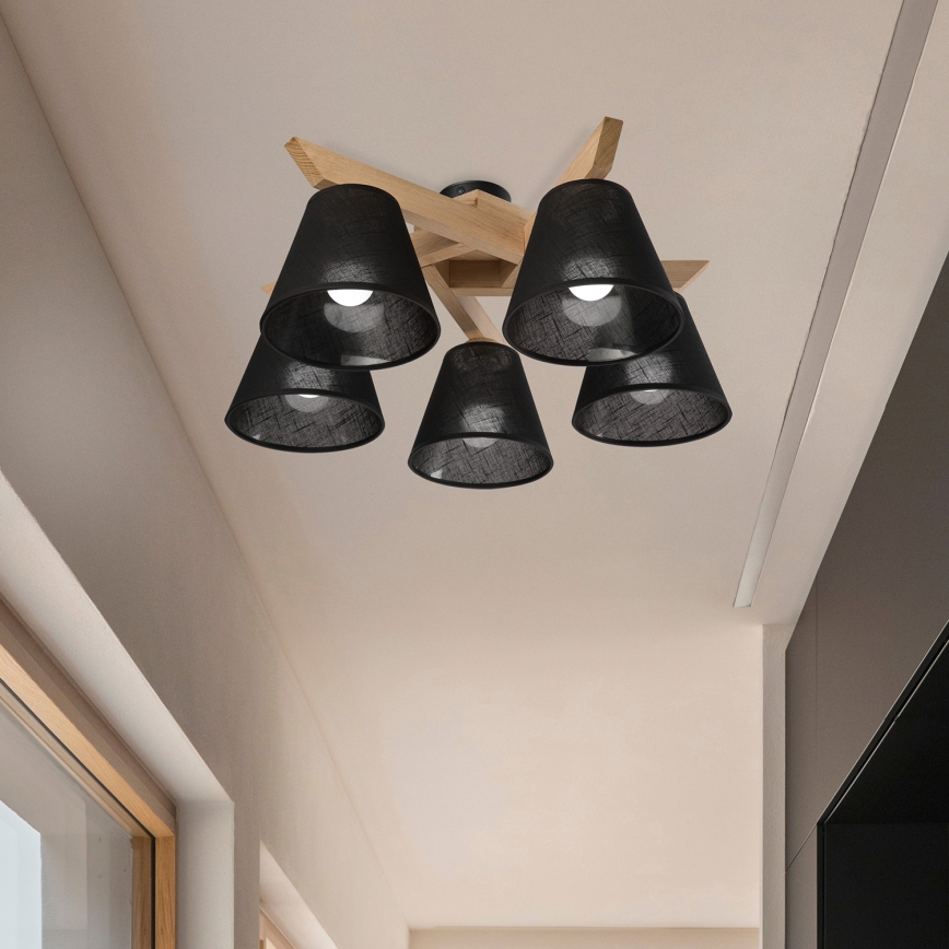 Brilagi - LED  Anbauleuchte ANTHONY 5xE14/40W/230V Eiche/schwarz