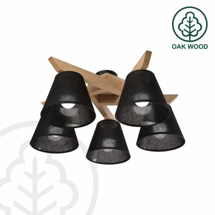 Brilagi - LED  Anbauleuchte ANTHONY 5xE14/40W/230V Eiche/schwarz