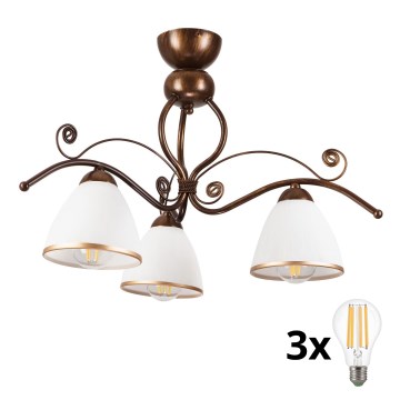 Brilagi - LED-Anbauleuchte ANTICO 3xE27/60W/230V bronzen