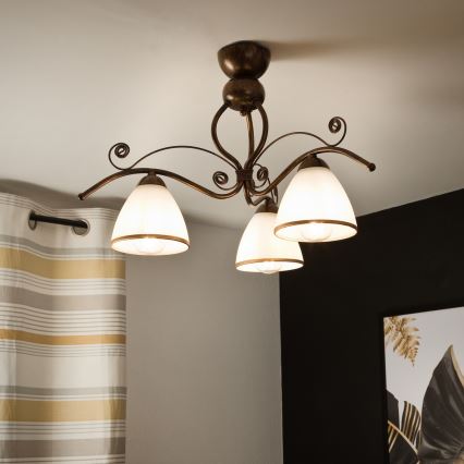 Brilagi - LED-Anbauleuchte ANTICO 3xE27/60W/230V bronzen