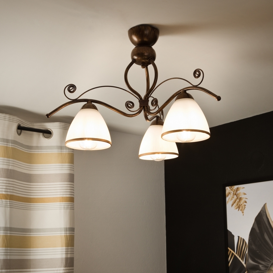 Brilagi - LED-Anbauleuchte ANTICO 3xE27/60W/230V bronzen