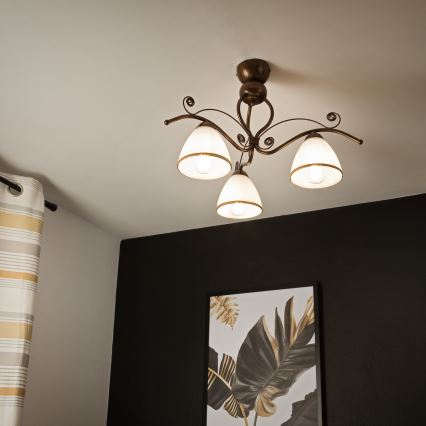 Brilagi - LED-Anbauleuchte ANTICO 3xE27/60W/230V bronzen