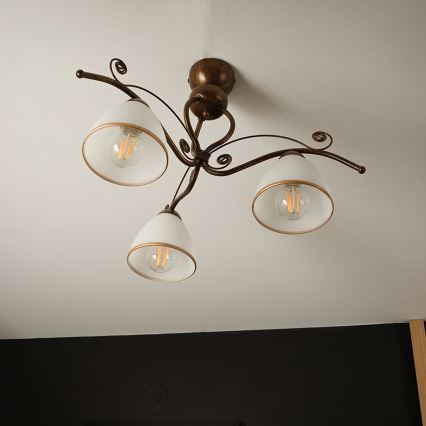 Brilagi - LED-Anbauleuchte ANTICO 3xE27/60W/230V bronzen