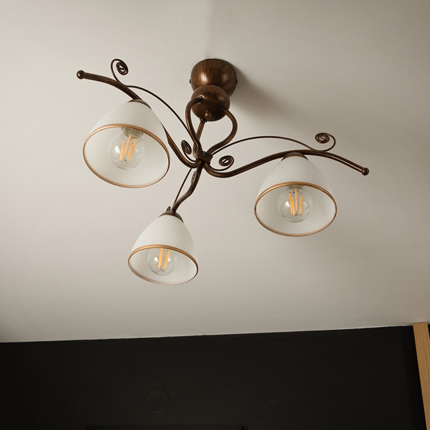 Brilagi - LED-Anbauleuchte ANTICO 3xE27/60W/230V bronzen