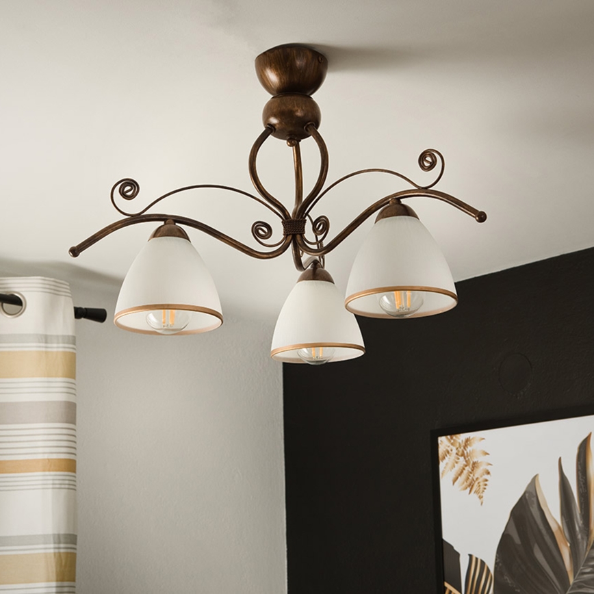 Brilagi - LED-Anbauleuchte ANTICO 3xE27/60W/230V bronzen