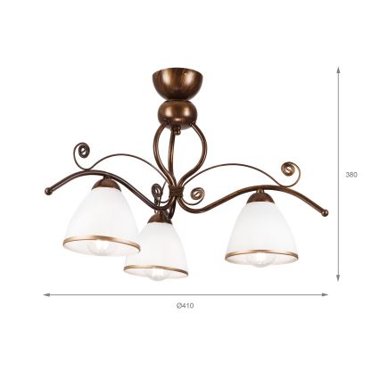 Brilagi - LED-Anbauleuchte ANTICO 3xE27/60W/230V bronzen
