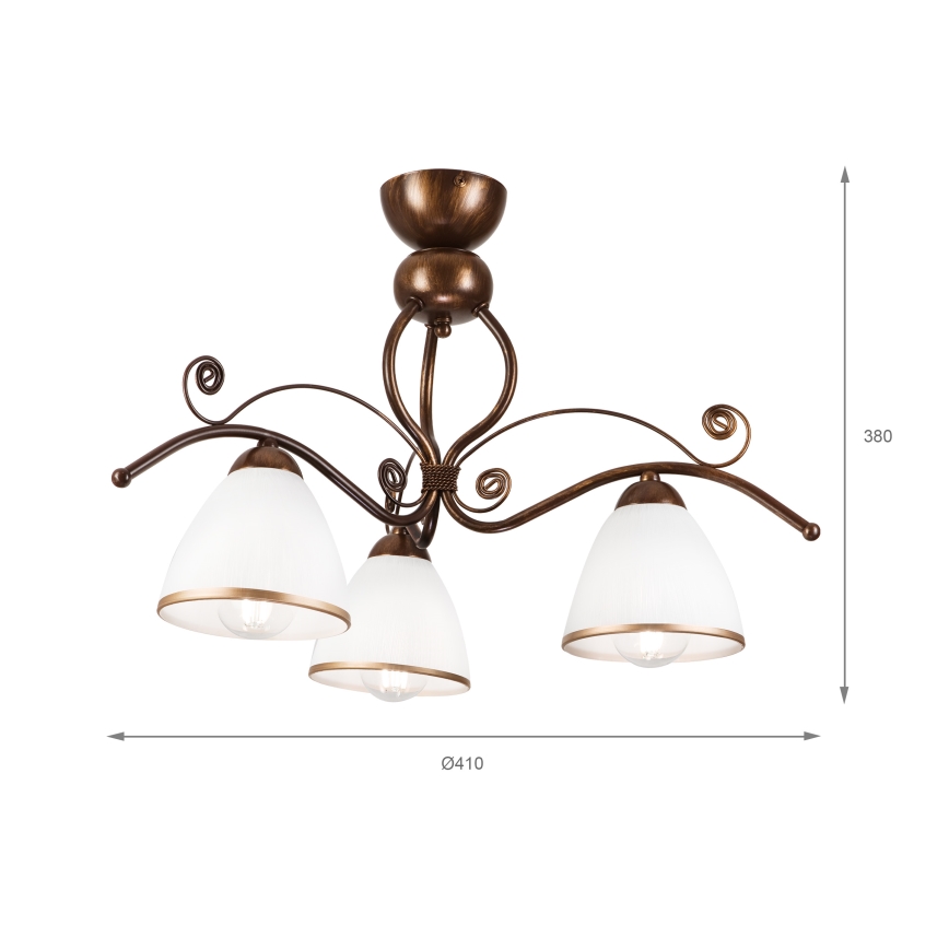 Brilagi - LED-Anbauleuchte ANTICO 3xE27/60W/230V bronzen