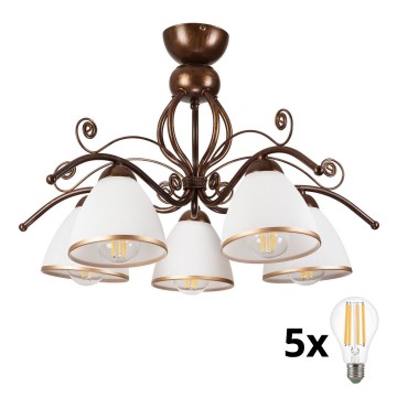 Brilagi - LED-Anbauleuchte ANTICO 5xE27/60W/230V bronzen