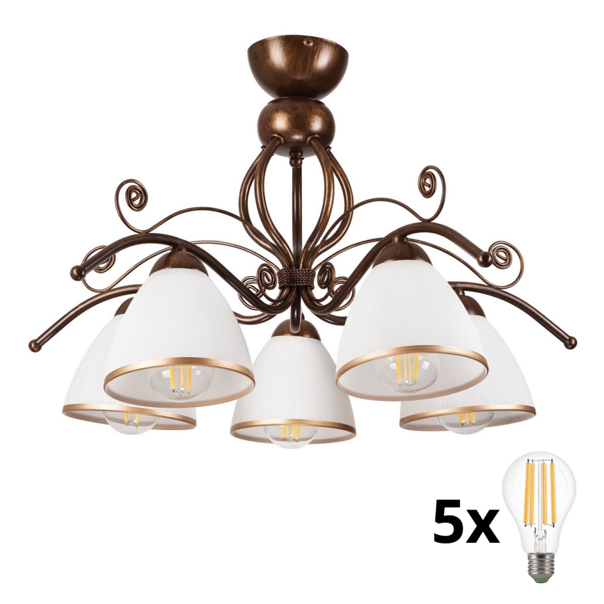 Brilagi - LED-Anbauleuchte ANTICO 5xE27/60W/230V bronzen