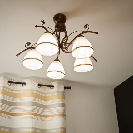 Brilagi - LED-Anbauleuchte ANTICO 5xE27/60W/230V bronzen