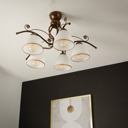 Brilagi - LED-Anbauleuchte ANTICO 5xE27/60W/230V bronzen