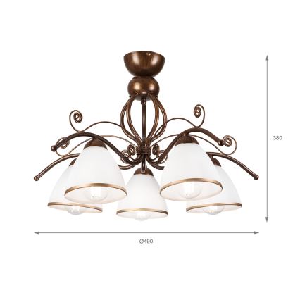 Brilagi - LED-Anbauleuchte ANTICO 5xE27/60W/230V bronzen
