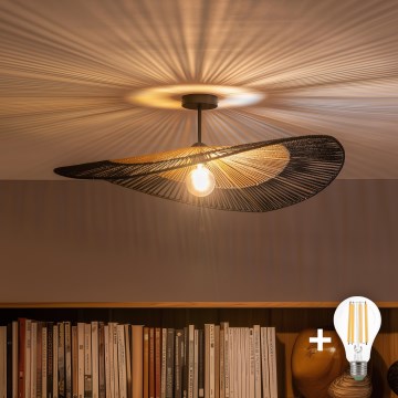 Brilagi - LED-Anbauleuchte CERIA BOHO 1xE27/60W/230V Ø 80 cm schwarz/braun/schwarz