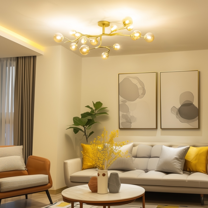 Brilagi - LED-Anbauleuchte MISTEL 15xG9/3W/230V golden