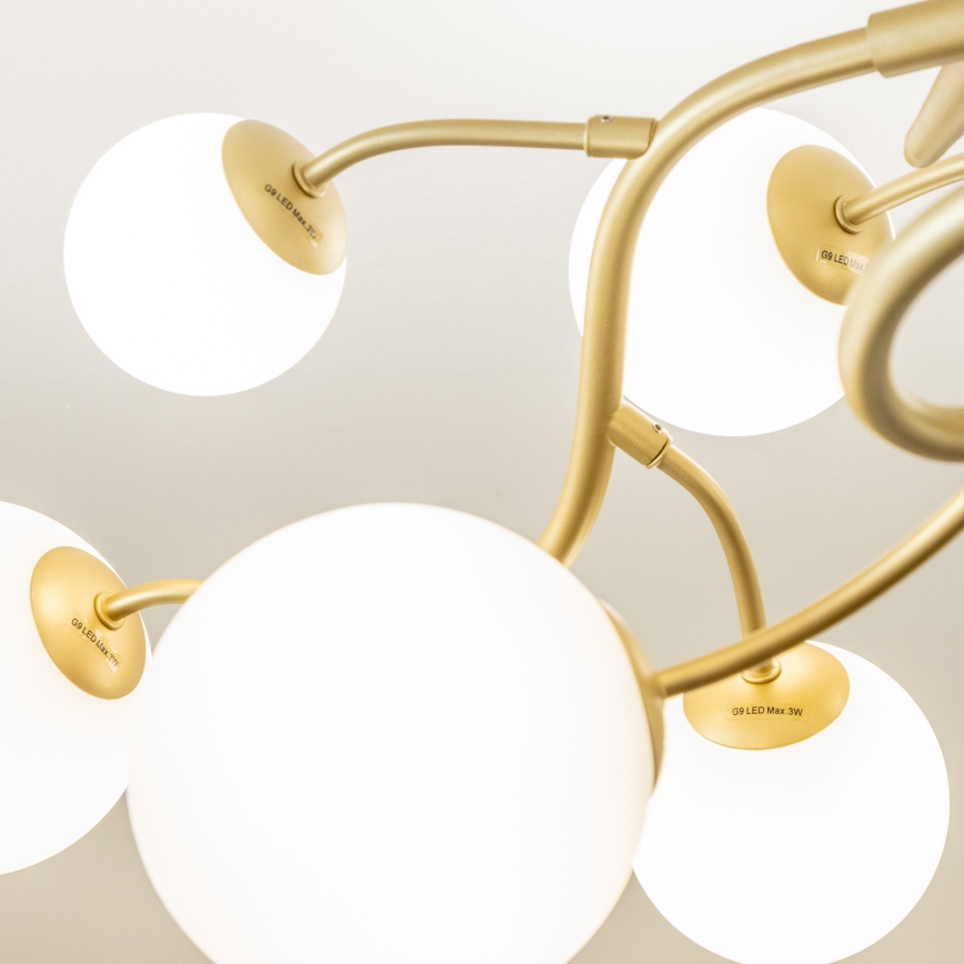 Brilagi - LED-Anbauleuchte MISTEL 15xG9/3W/230V golden/weiß