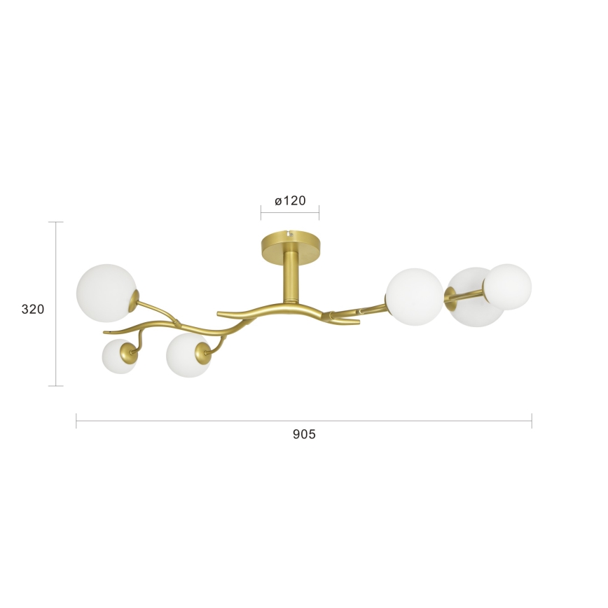 Brilagi - LED-Anbauleuchte MISTEL 6xG9/3W/230V golden/weiß