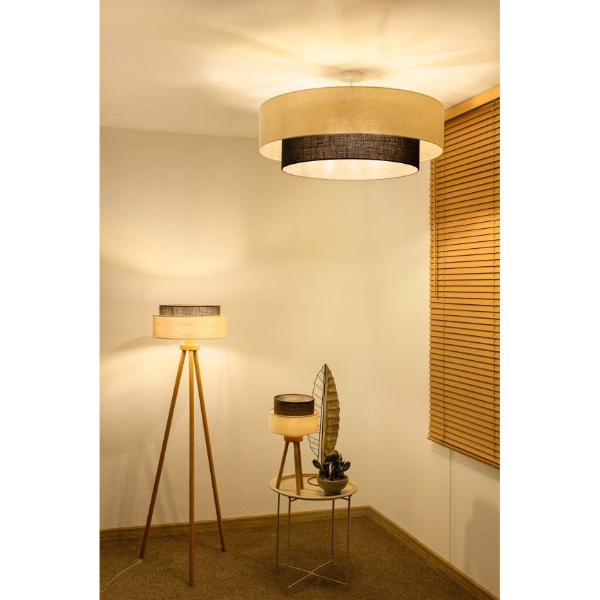 Brilagi - LED-Aufbau-Deckenleuchte BOHO-STIL 3xE27/15W/230V Ø 80 cm creme/braun