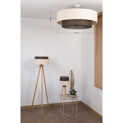 Brilagi - LED-Aufbau-Deckenleuchte BOHO-STIL 3xE27/15W/230V Ø 80 cm creme/braun