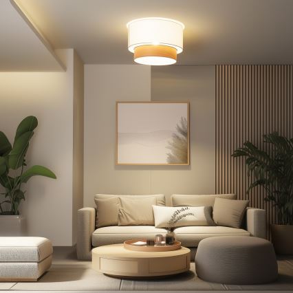 Brilagi - LED-Aufbau-Deckenleuchte CERIA 1xE27/40W/230V Ø 50 cm weiß/beige