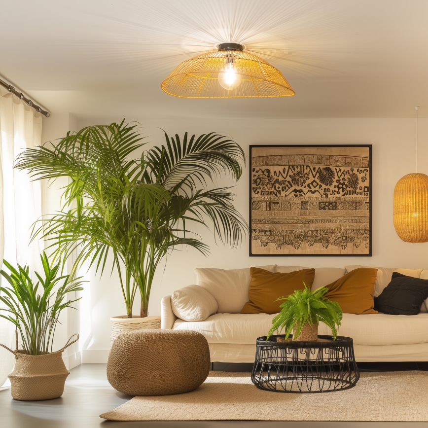 Brilagi - LED-Aufbau-Deckenleuchte CERIA BOHO 1xE27/40W/230V Ø 70 cm braun