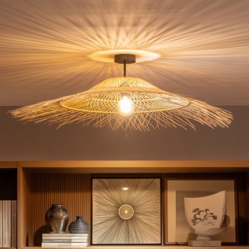 Brilagi - LED-Aufbau-Deckenleuchte CERIA BOHO 1xE27/60W/230V Ø 100 cm schwarz/beige