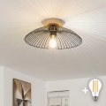 BRILAGI - LED-Aufbau-Deckenleuchte CERIA WIRE 1xE27/40W/230V Ø 38 cm Schwarz/Eiche