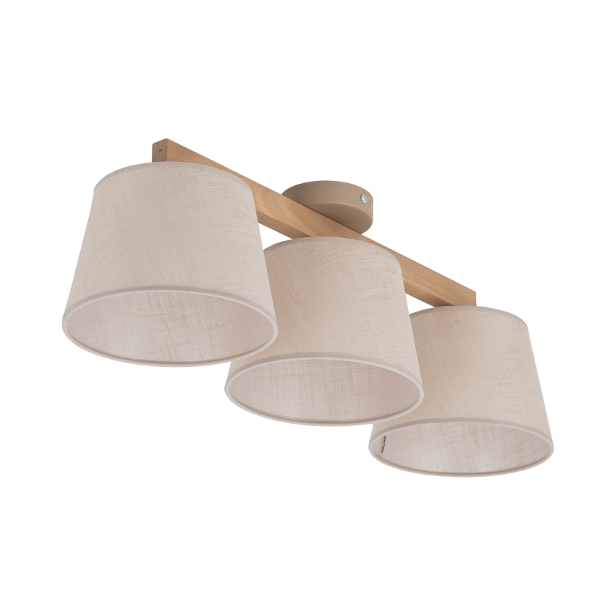 BRILAGI - LED-Aufbau-Deckenleuchte LATTE SABIA 3xE27/15W/230V Kiefer/Beige
